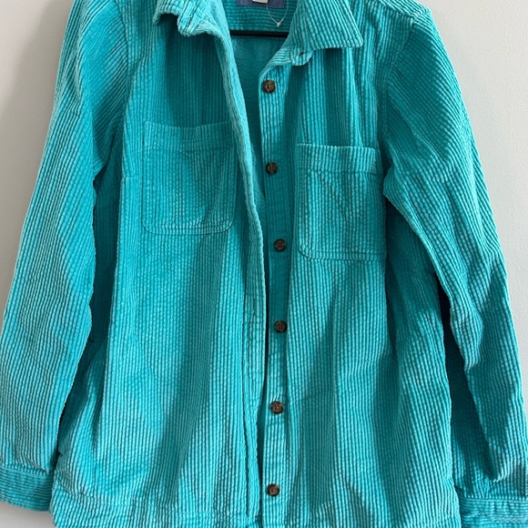 New L.L.BEAN Womens Reef Teal Comfort Corduroy Button Down Shirt Size Large - Picture 10 of 10
